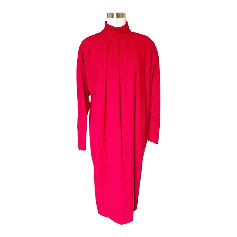 Chetta B Sherrie Bloom & Peter Noviello VTG 80s Midi Dress Sz 12 Red
